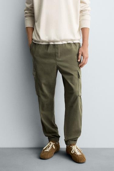 SLIM FIT CARGO TROUSERS - Khaki by Zara