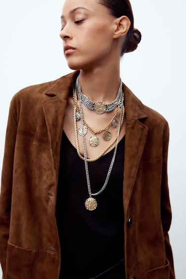 PACK OF 4 METAL NECKLACES WITH COMBINED MEDALLIONS - Gold / Silver by Zara - Image 0