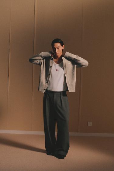 EMBROIDERED CARDIGAN X AO YES - Beige by Zara