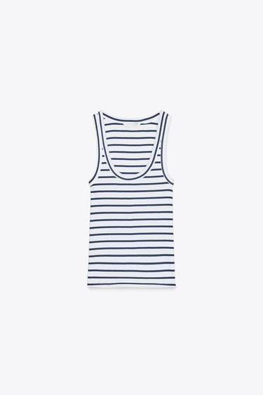 RIBBED STRAPPY TOP - striped by Zara