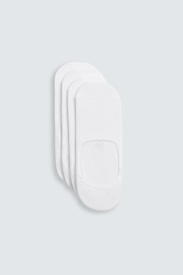 BASIC PACK OF 4 NO-SHOW SOCKS - White by Zara