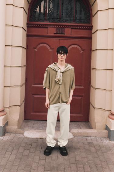 TEXTURED KNIT SHIRT - Stone by Zara
