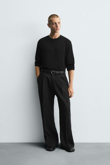 WASHED COTTON SWEATER - Black by Zara - Image 0