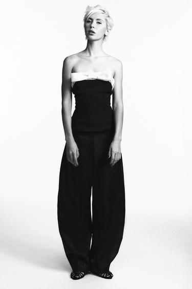 CONTRAST BOW BANDEAU TOP - Black by Zara