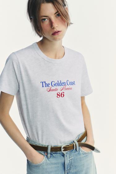 SLOGAN T-SHIRT - Grey marl by Zara