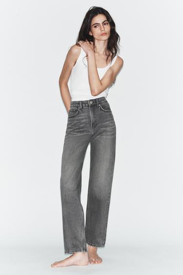 TRF MOM FIT HIGH-WAIST JEANS - Anthracite grey by Zara