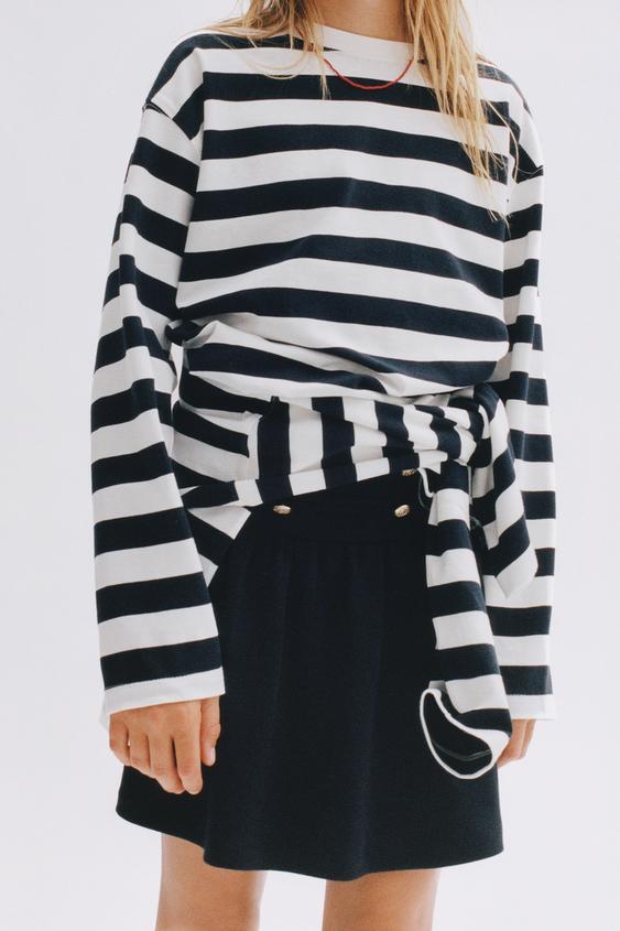 FROG FASTENING AND BUTTON SKIRT - Navy blue by Zara - Image 0