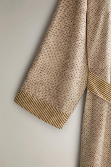 DRESSING GOWN WITH CONTRAST PRINTS | KATHARINE POLE - Beige by Zara
