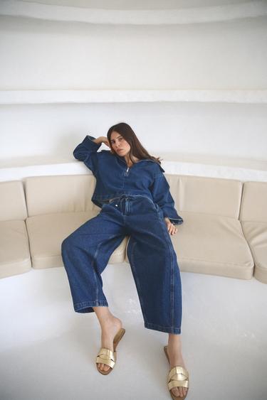 Z1975 HIGH-WAIST DRAWSTRING JEANS - Mid-blue by Zara - Image 0