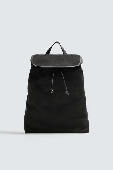LEATHER BACKPACK - Black by Zara