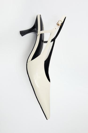 SLINGBACK HIGH-HEEL SHOES - Ecru by Zara