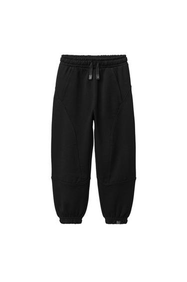 balloon TROUSERS WITH CONTRAST PIQUÉ - Black by Zara