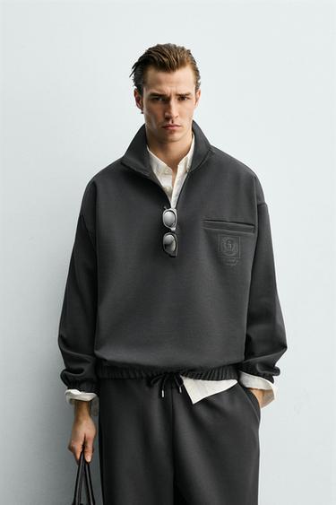 SHIELD PRINT SWEATSHIRT - Anthracite grey by Zara