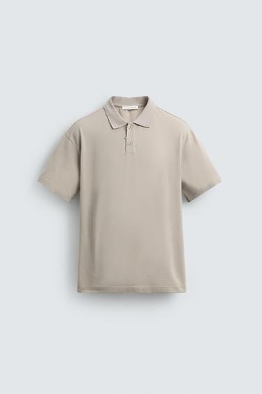 WASHED RELAXED FIT POLO SHIRT - Ecru by Zara