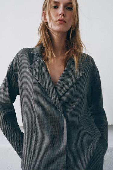 ZW COLLECTION CHECK SHIRT - Black / White by Zara