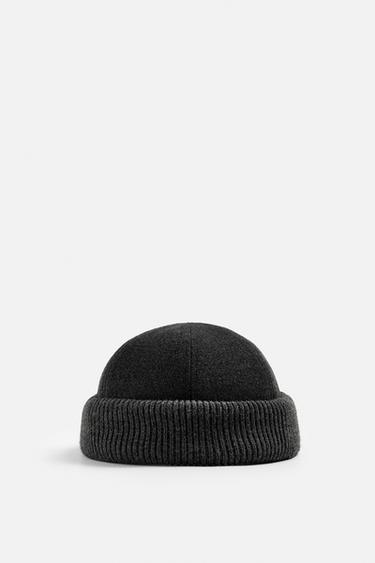 CONTRAST SHORT HAT - Anthracite grey by Zara
