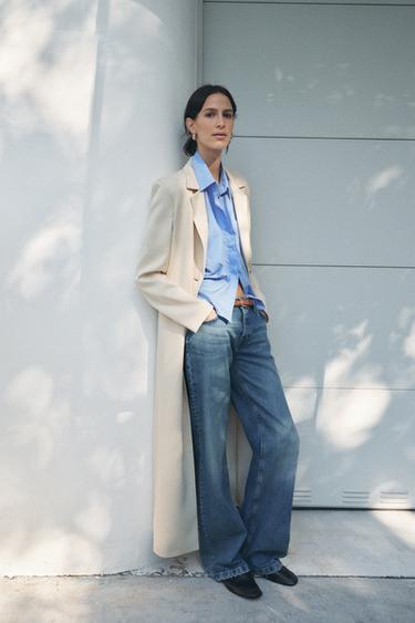 ZW COLLECTION CROP POPLIN SHIRT - Mid-blue by Zara