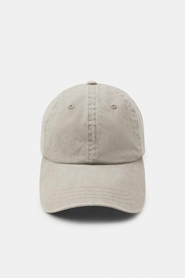 PLAIN TWILL CAP - Light grey by Zara