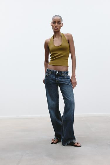 HALTER TOP - Olive green by Zara