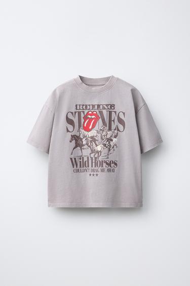 FADED EFFECT ROLLING STONE © T-SHIRT - Brown / Taupe by Zara