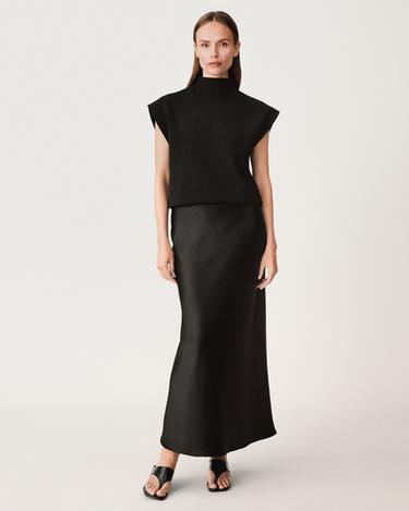SATIN MIDI SKIRT 50TH ANNIVERSARY - Black by Zara