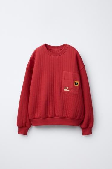 QUILTED SWEATSHIRT - Red by Zara
