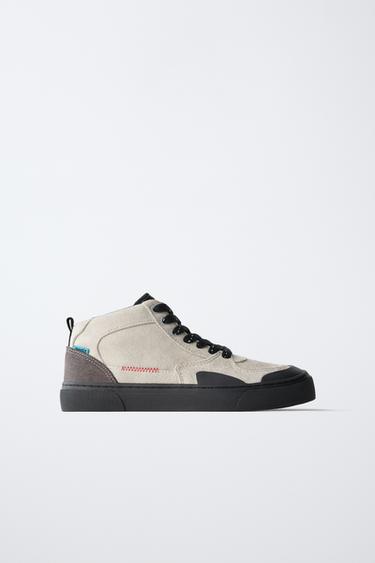 HIGH-TOP SNEAKERS - Grey by Zara