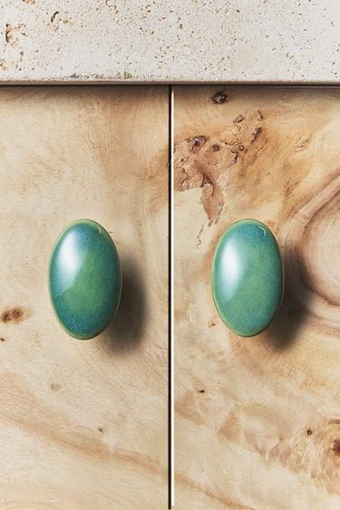 PACK OF OVAL DOOR KNOBS (PACK OF 2) - Blue green by Zara