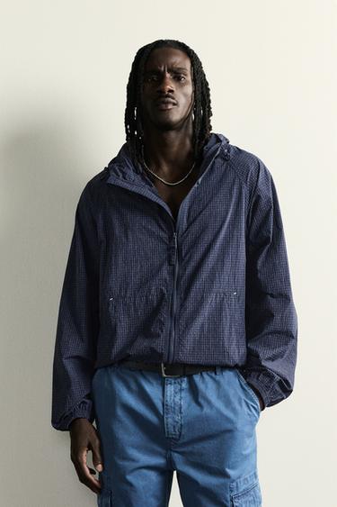 HOODED WINDBREAKER JACKET - Navy blue by Zara