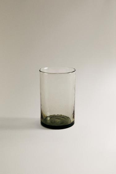 TALL HAMMERED GLASS TUMBLER - Grey marl by Zara - Image 0