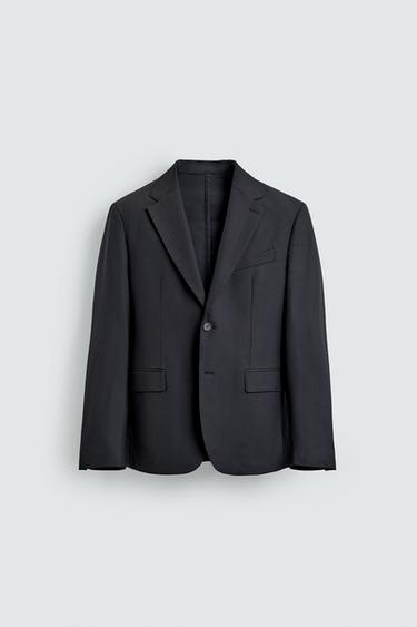 NON-IRON TECHNICAL SUIT BLAZER - Navy blue by Zara