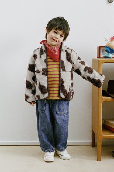 COW PRINT FAUX SHEARLING JACKET - Brown by Zara