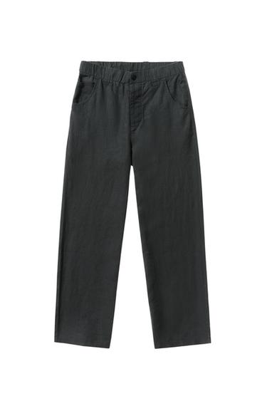 100% HEMP RELAXED FIT TROUSERS - Anthracite grey by Zara