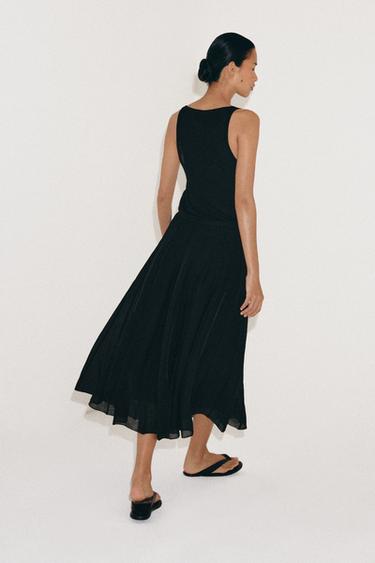 ZW COLLECTION COMBINED FLOWING SKIRT - Black by Zara