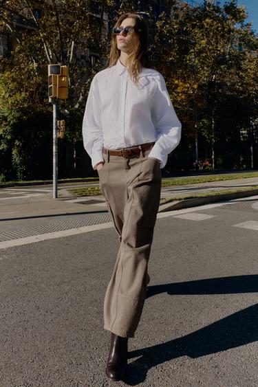 CARGO BALLOON TROUSERS - Brown / Taupe by Zara