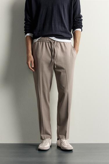 COMFORT JOGGER WAIST TROUSERS - camel by Zara