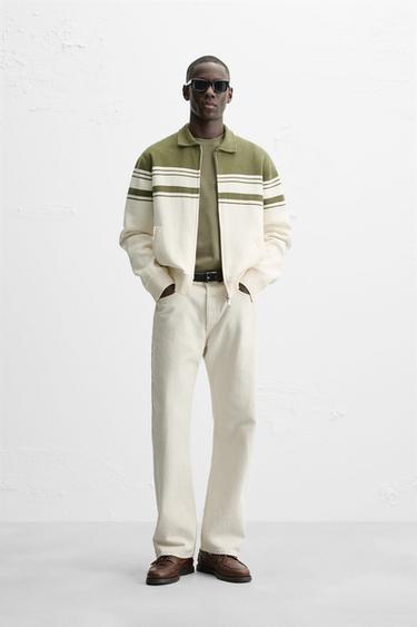 ZIP-UP KNIT JACKET - GREEN by Zara - Image 0