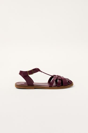 LEATHER CAGE SANDALS LIMITED EDITION - Brown by Zara