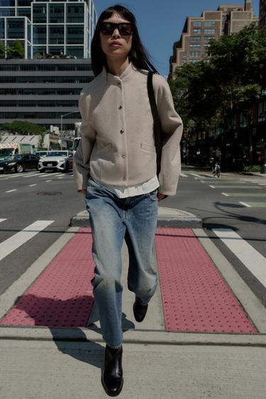 SOFT BOMBER JACKET WITH ELASTIC HEM - Sand by Zara