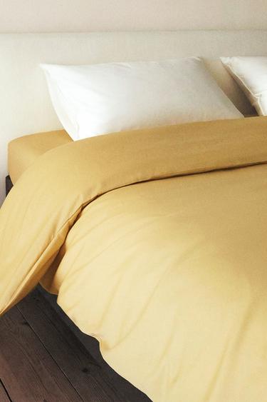 SATEEN DUVET COVER (300 THREAD COUNT) - Pastel yellow by Zara