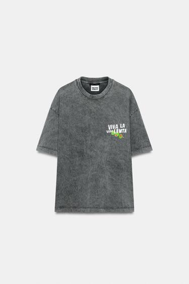 PHILIPPA COULES WASHED EFFECT T-SHIRT - Charcoal by Zara