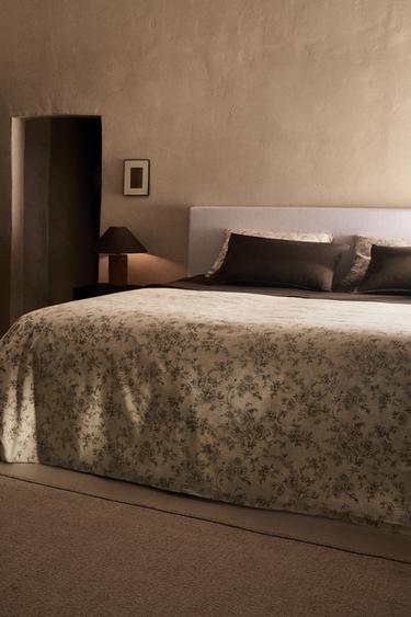 FLORAL PRINT DUVET COVER - Beige by Zara