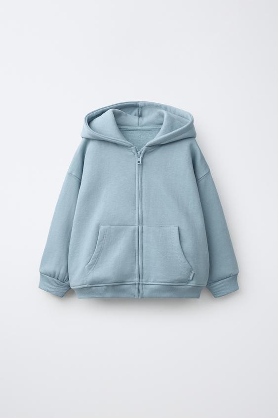 ZIP-UP HOODIE - Light blue by Zara - Image 0