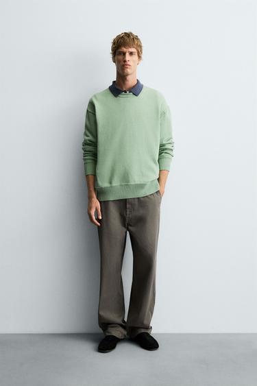 REVERSE EFFECT COTTON SWEATER - Mint by Zara - Image 0
