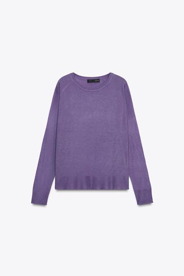 FINE KNIT SWEATER - Dusty purple by Zara