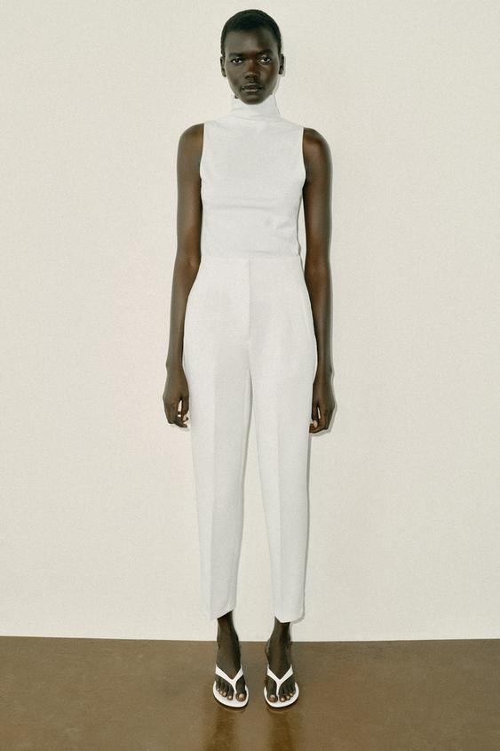 HIGH-WAIST TROUSERS - White by Zara - Image 0
