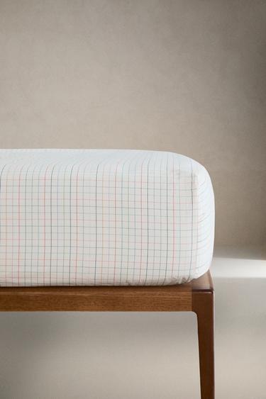 CHILDREN'S CHECK COTTON FITTED SHEET - Multicoloured by Zara