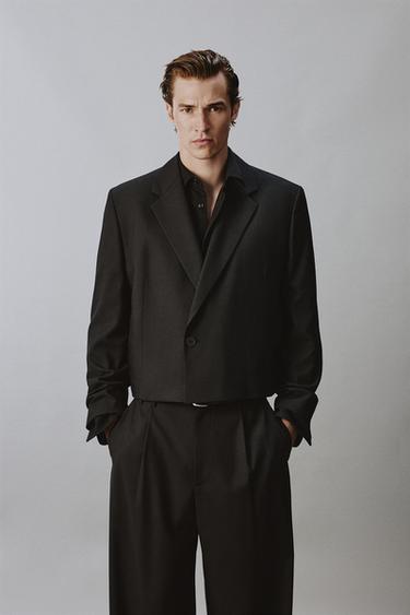 CROPPED SUIT BLAZER - Black by Zara