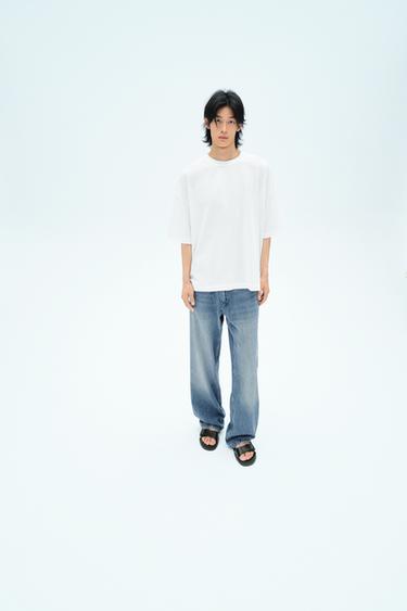 LIGHT WEIGHT WASHED BOXY FIT T-SHIRT - Oyster-white by Zara