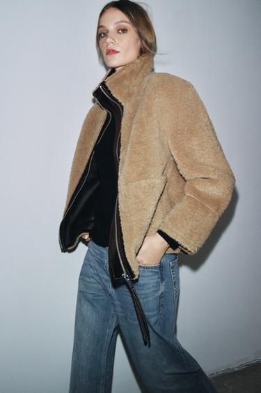ZW COLLECTION FAUX SHEARLING DOUBLE-FACED JACKET - Mid-camel by Zara
